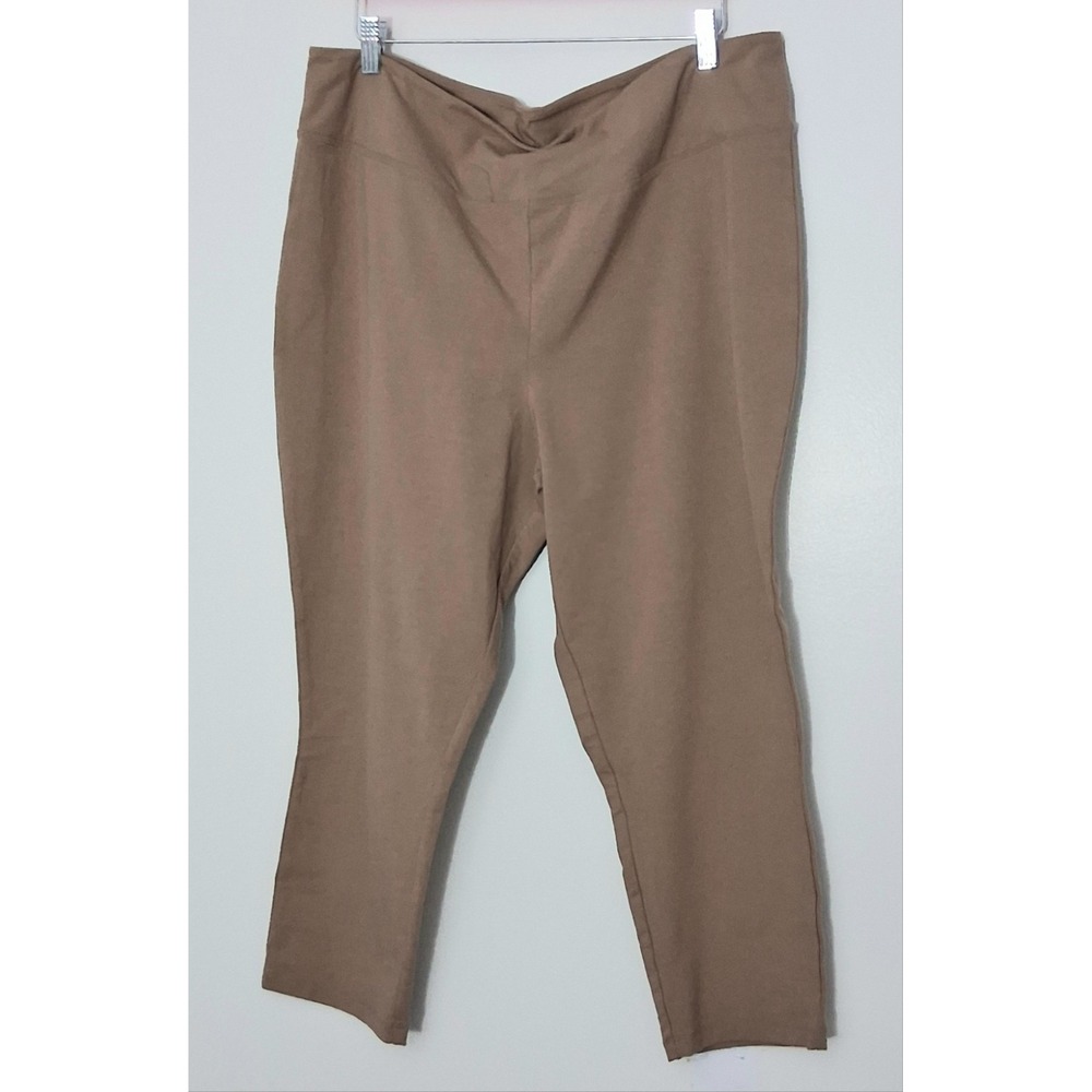 Wicked by Women with Control Pants Women's Size XL Brown Pull-on Crop Pre-owned